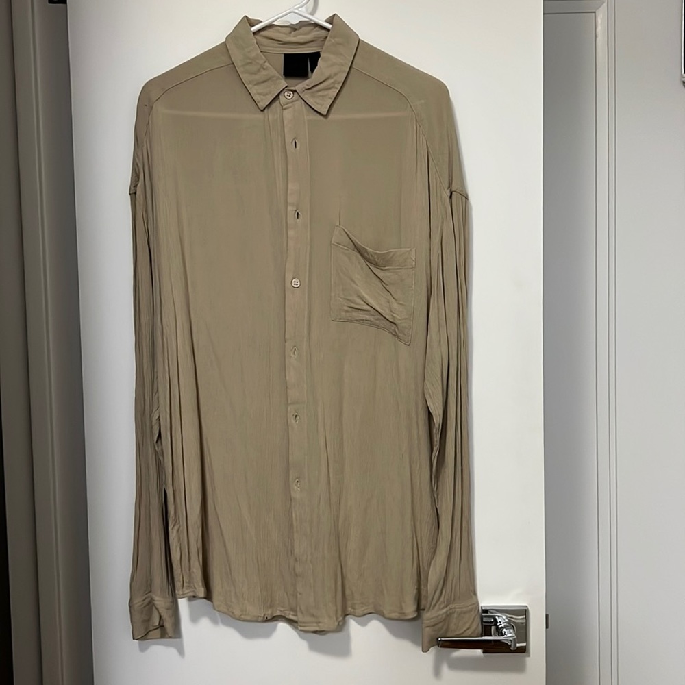 Oversized Crepe style button down
